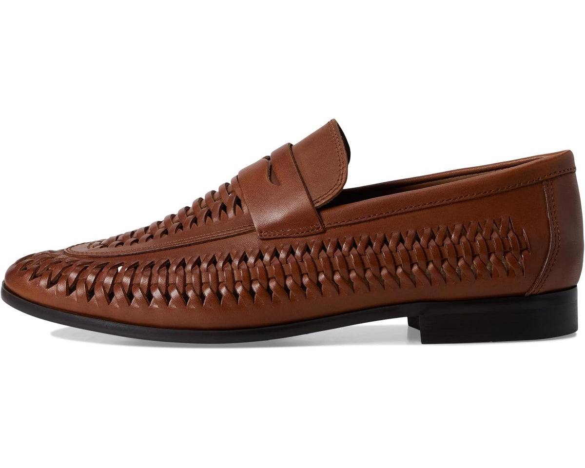 Men's ALDO Danilo tan woven slip-on loafer with moc-stitched upper