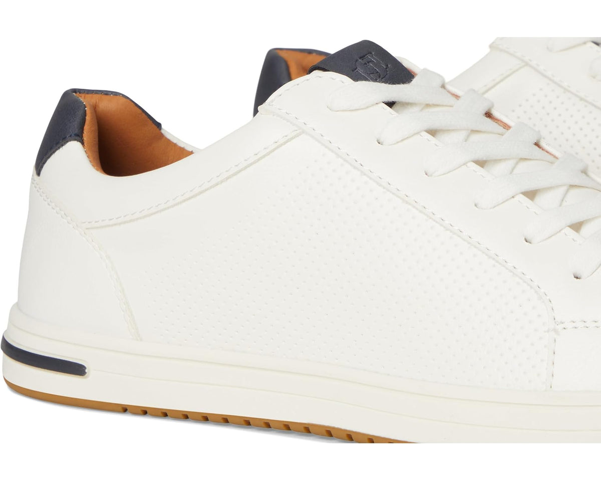 Men's Dune London Tezzy white sneakers, textured upper and lace detail