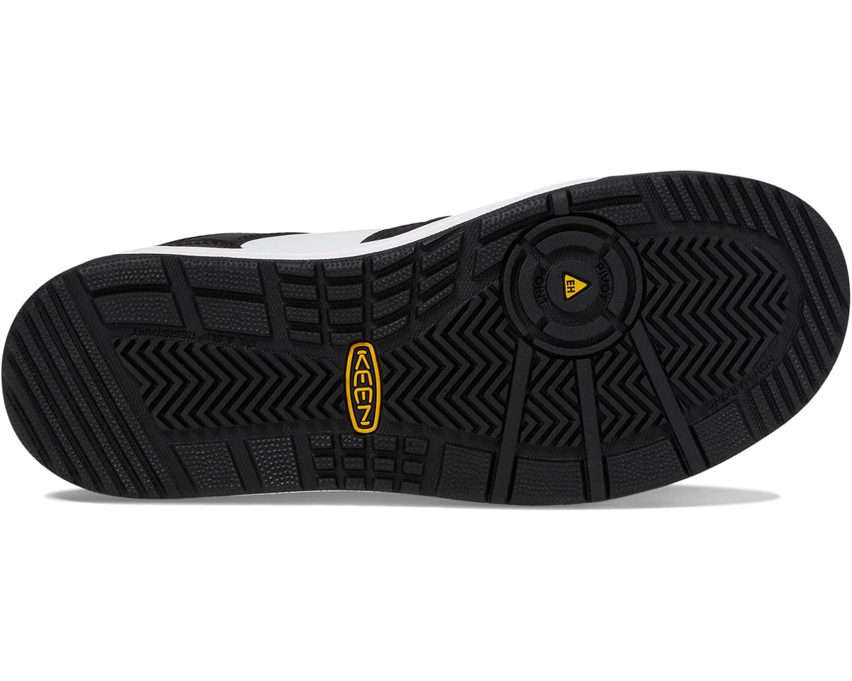 KEEN utility work shoe outsole with rugged tread and circular traction pattern