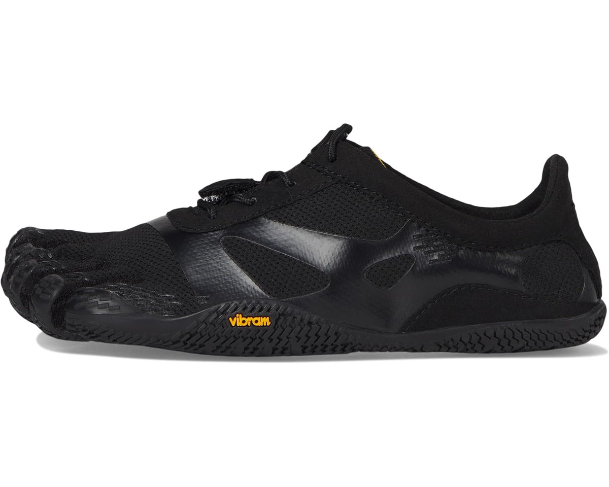 Black Vibram FiveFingers KSO EVO slip-on style sneaker with five-toe forefoot