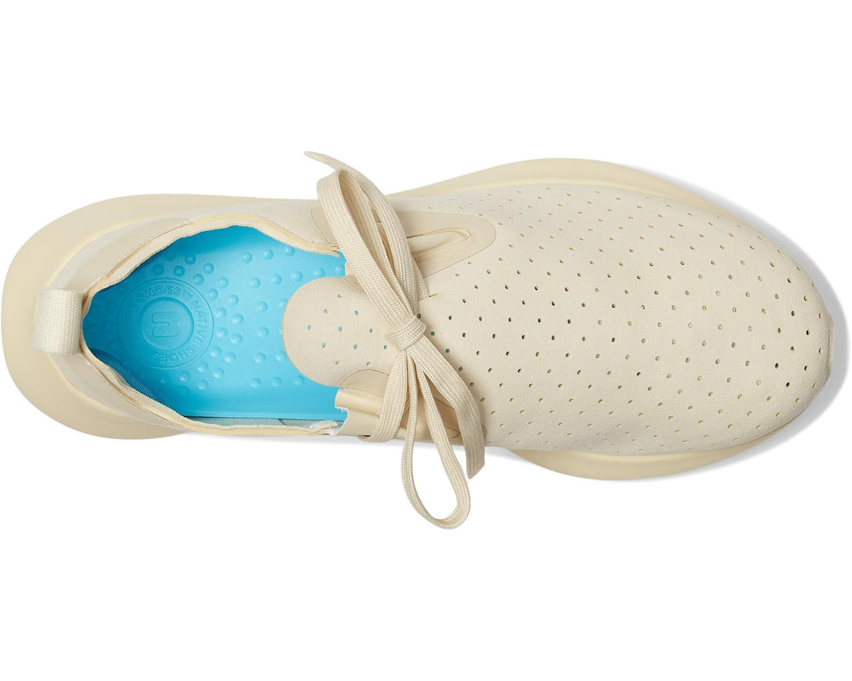 Unisex Native shoes, lace-up with visible blue insole and perforated vamp