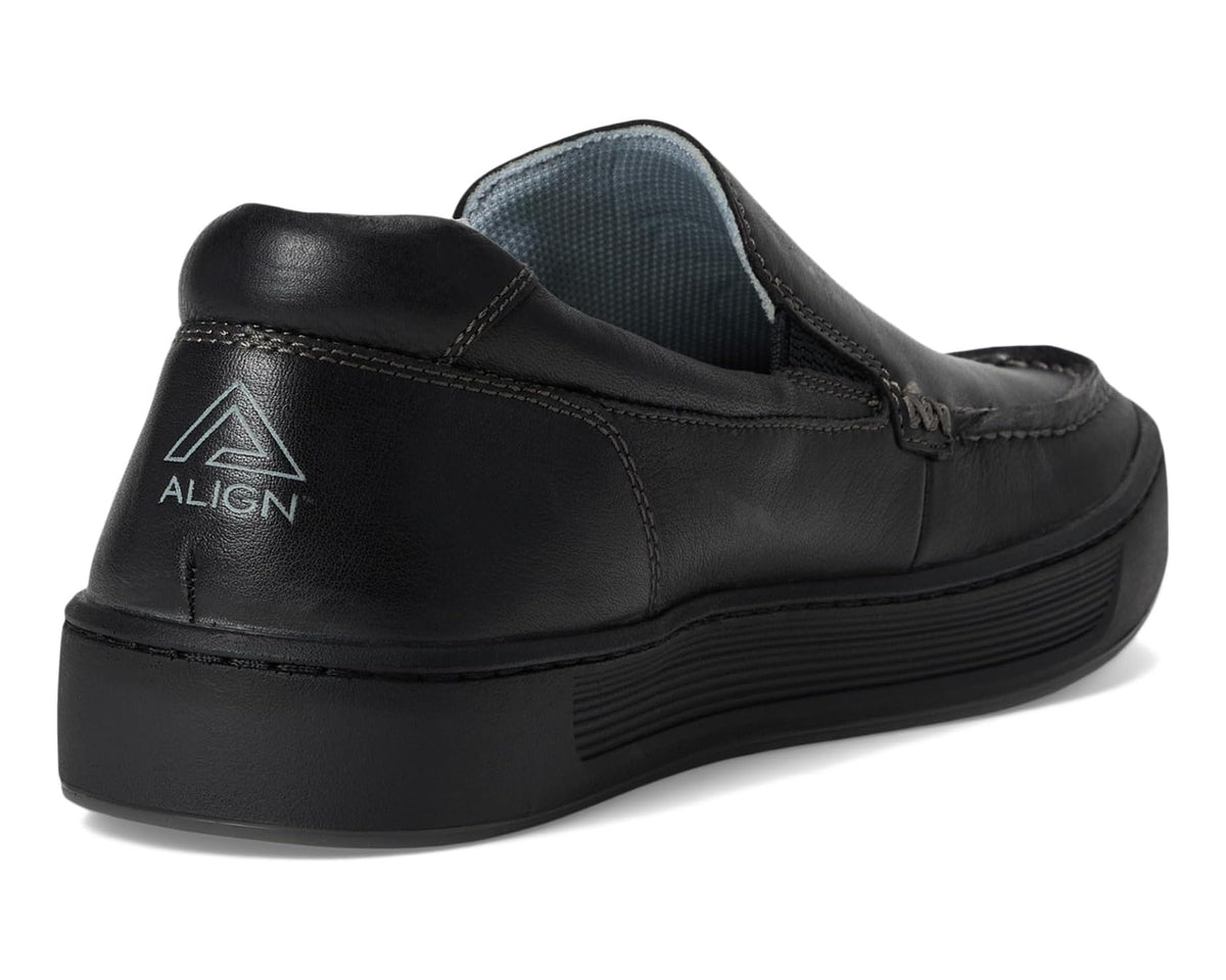 Black loafer heel with brand logo and padded collar