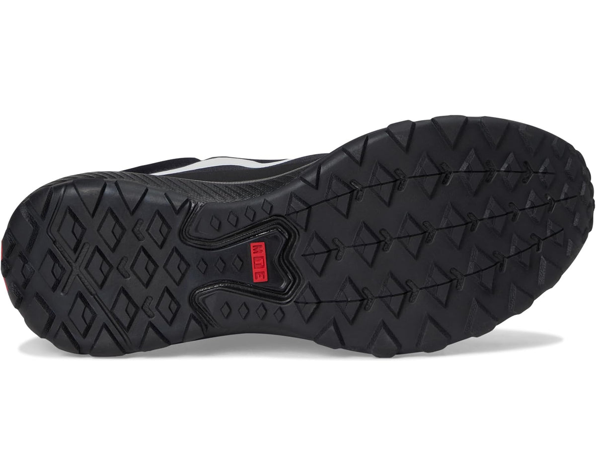 Vans MTE Crosspath black outsole with deep tread pattern and red logo patch
