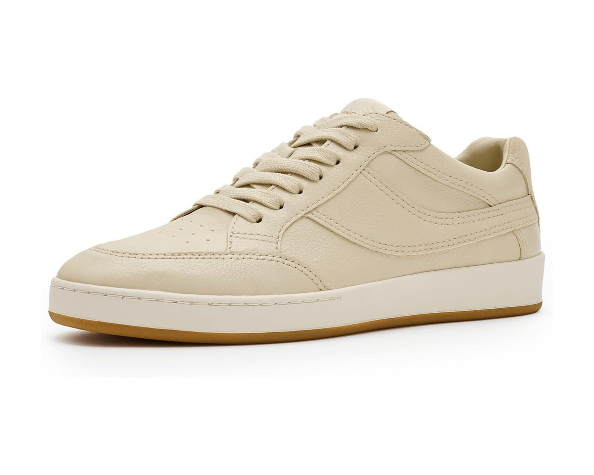 Vince men’s low-top sneakers in light beige with lace-up front and gum sole