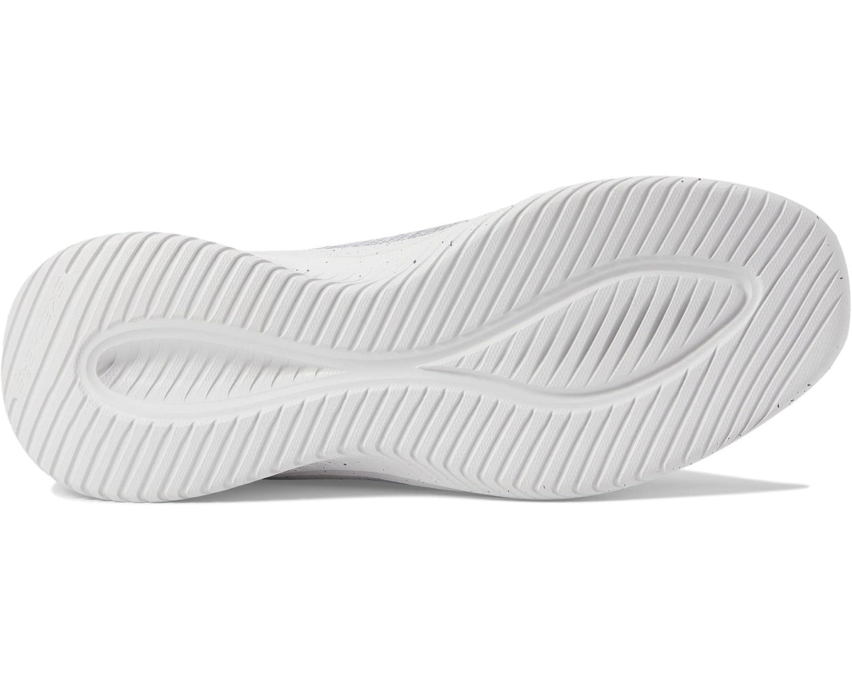 Men's Skechers gray slip-on sneaker outsole with white ribbed tread