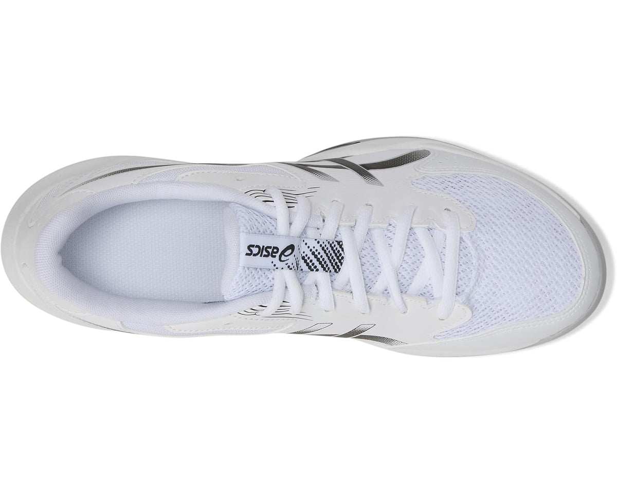 Men's ASICS Gel-Rocket 12 shoe with light blue lining and white mesh upper
