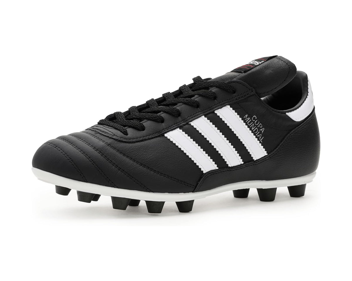 Men's adidas Copa Mundial firm ground soccer cleats, black with white stripes