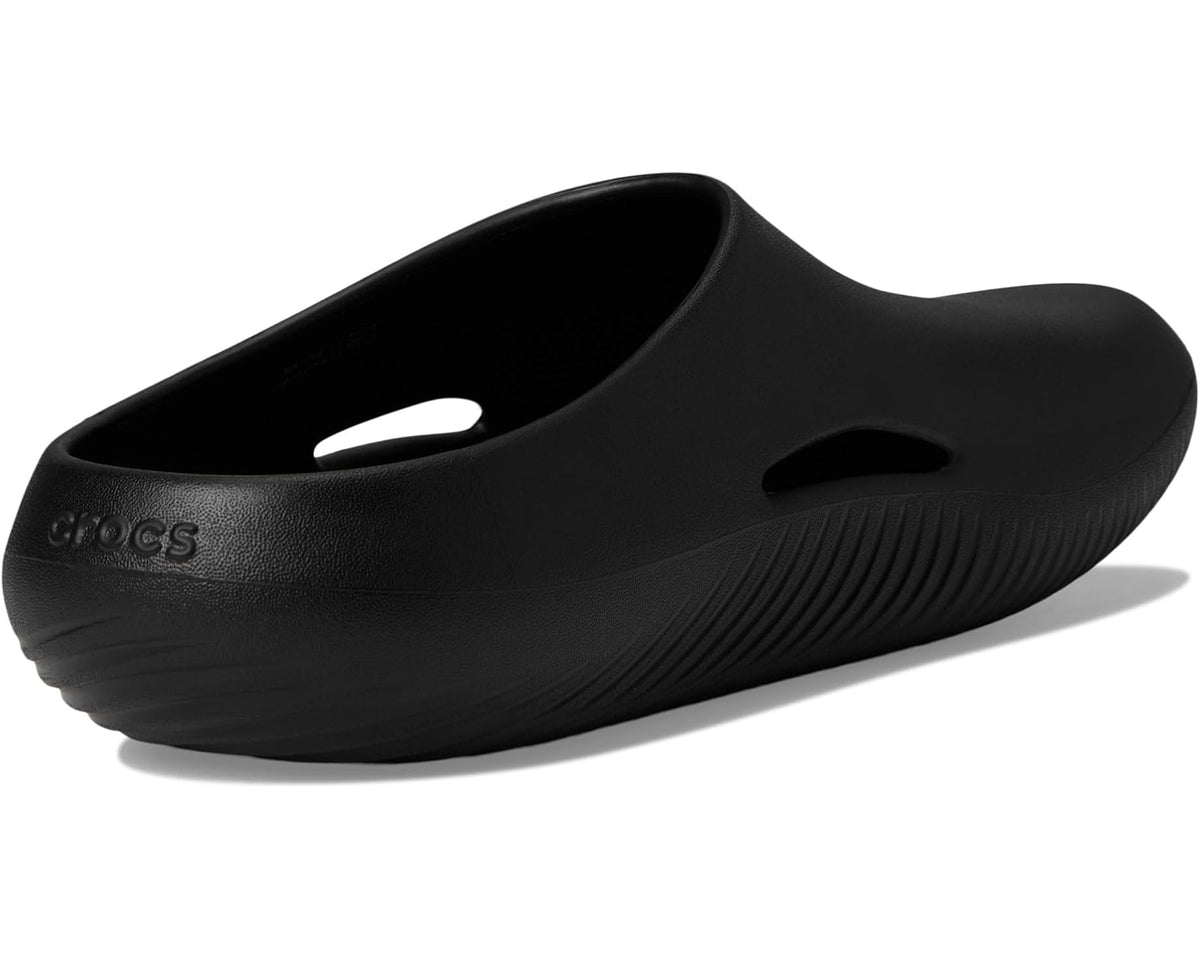 Black Crocs clog with side cutouts and textured outsole