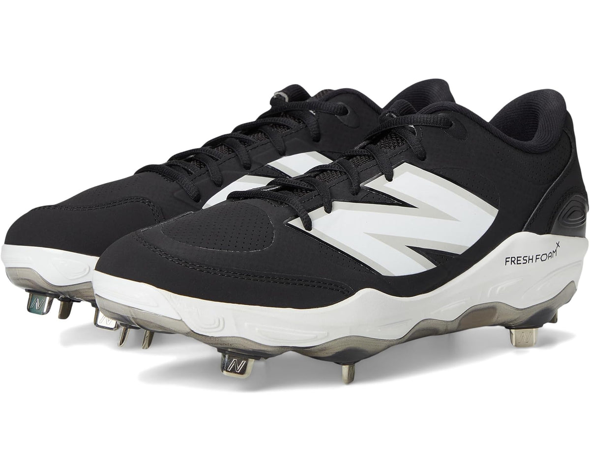 Men's New Balance Fresh Foam X 3000v7 synthetic baseball cleats, black and white