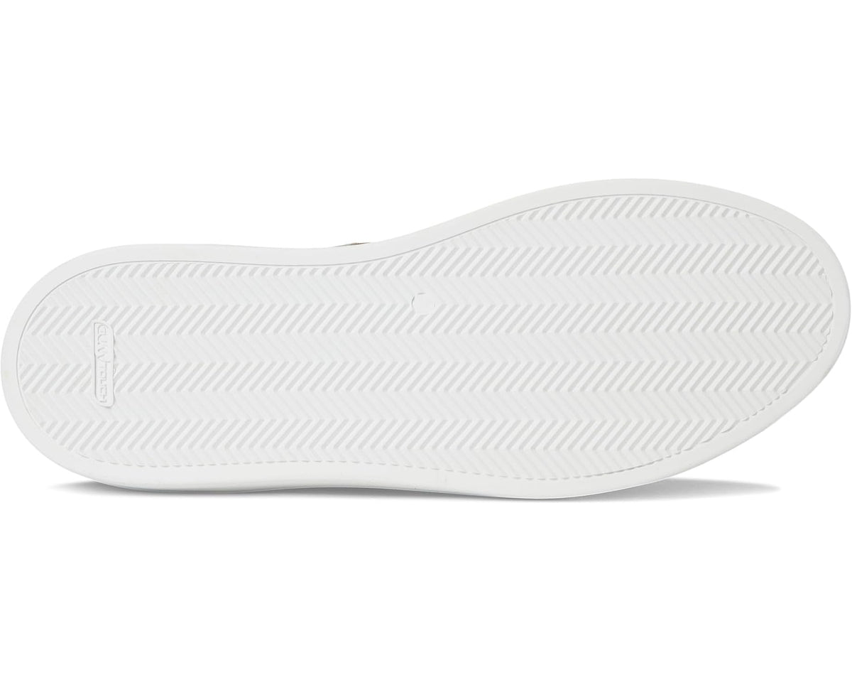 Men's sneaker outsole, textured tread with white rubber edge