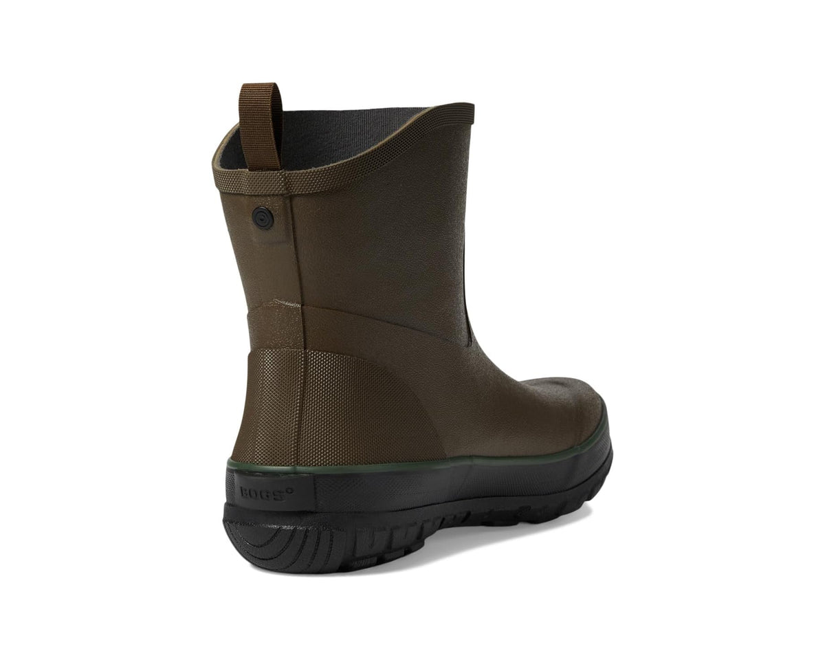 Men's mid brown Bogs Digger mid boots with rear pull tab and ankle panel
