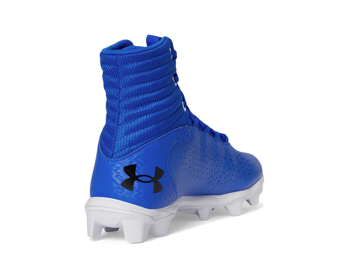 Men's Under Armour royal blue cleat heel with logo details and white stud sole