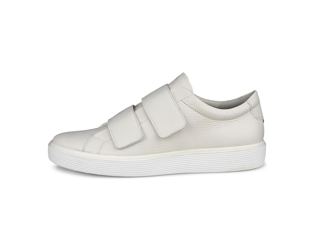 Men's ECCO white low-top sneakers with two hook-and-loop straps