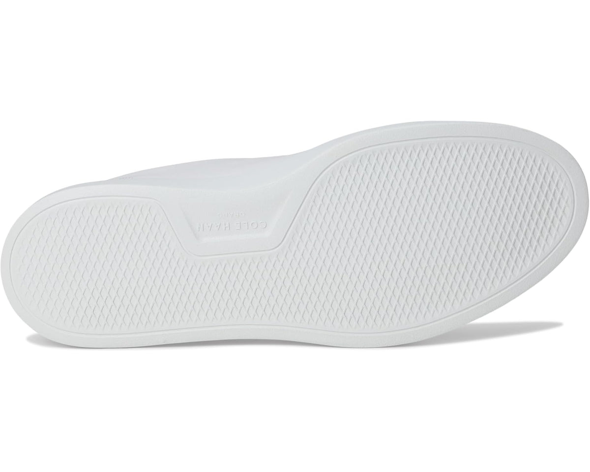 Cole Haan Grandpro Rally sneaker outsole, textured rubber traction tread in white