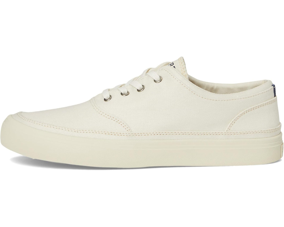 Men's Sperry Bowery CVO white low-top sneaker with stitched panels and lace-up