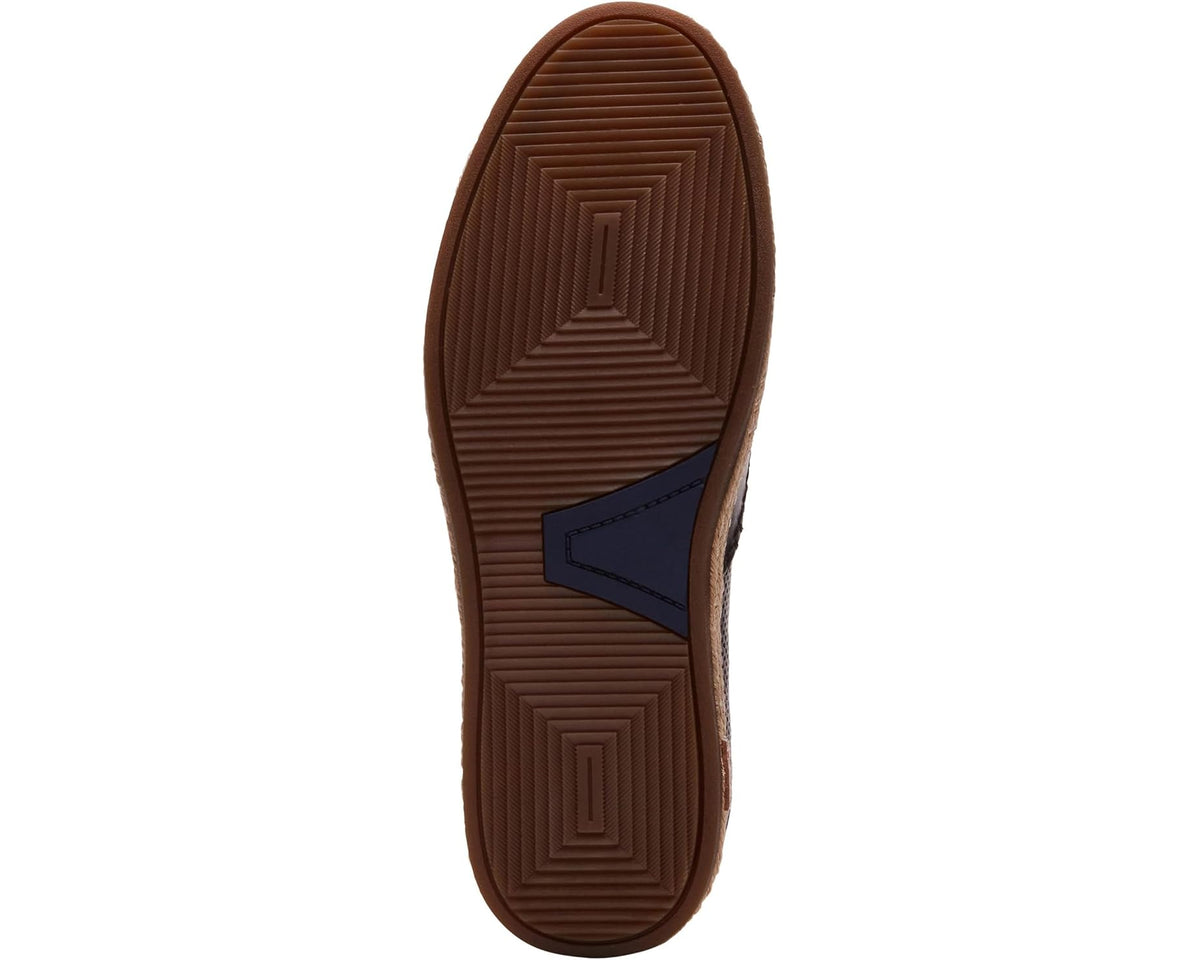 Men's slip-on loafer outsole view with textured traction pattern