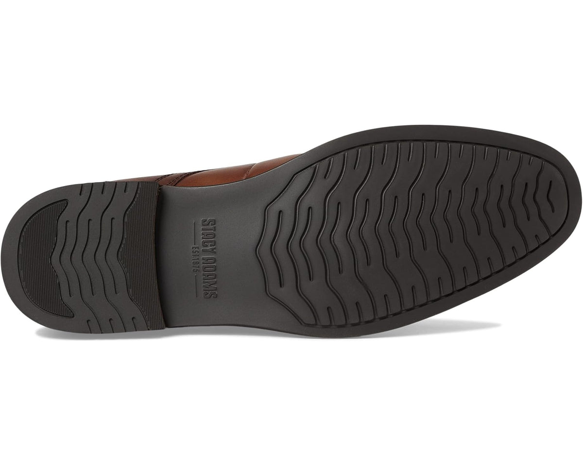 Brandy lace-up cap-toe dress shoe sole with textured rubber tread