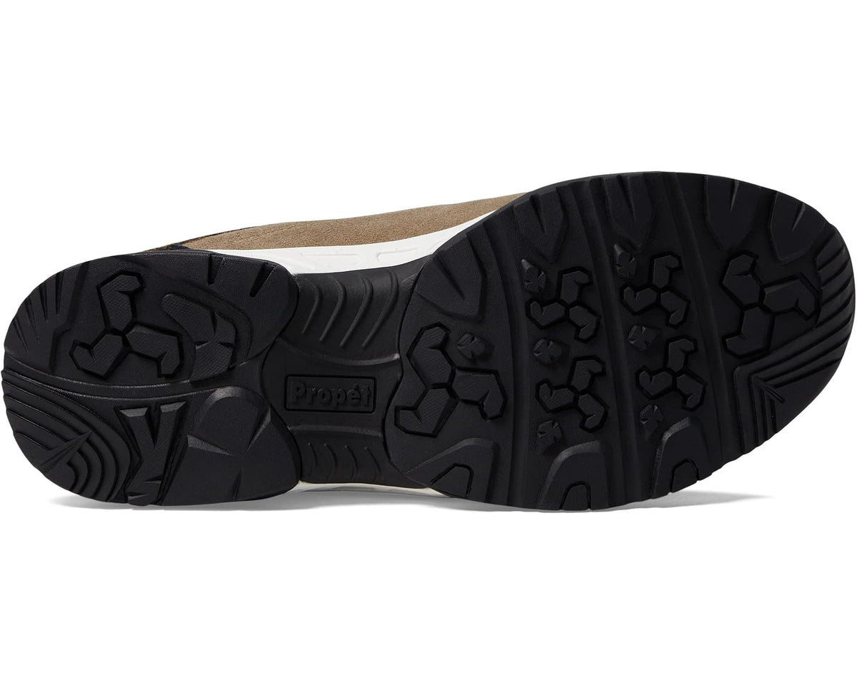 Men's Propet outsole, brown upper with black rubber grip tread