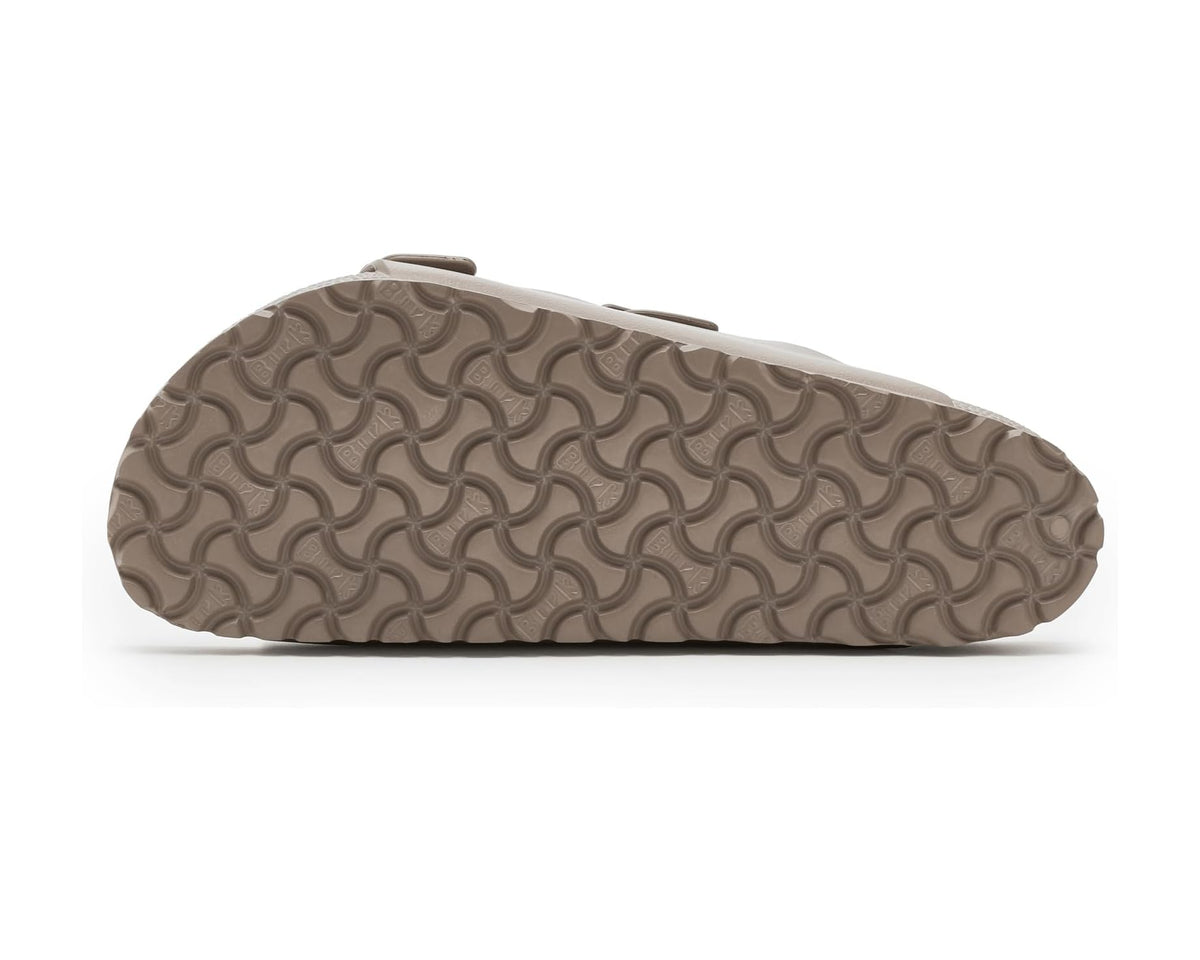 Men's Birkenstock Arizona EVA sandals outsole, gray taupe textured tread underside