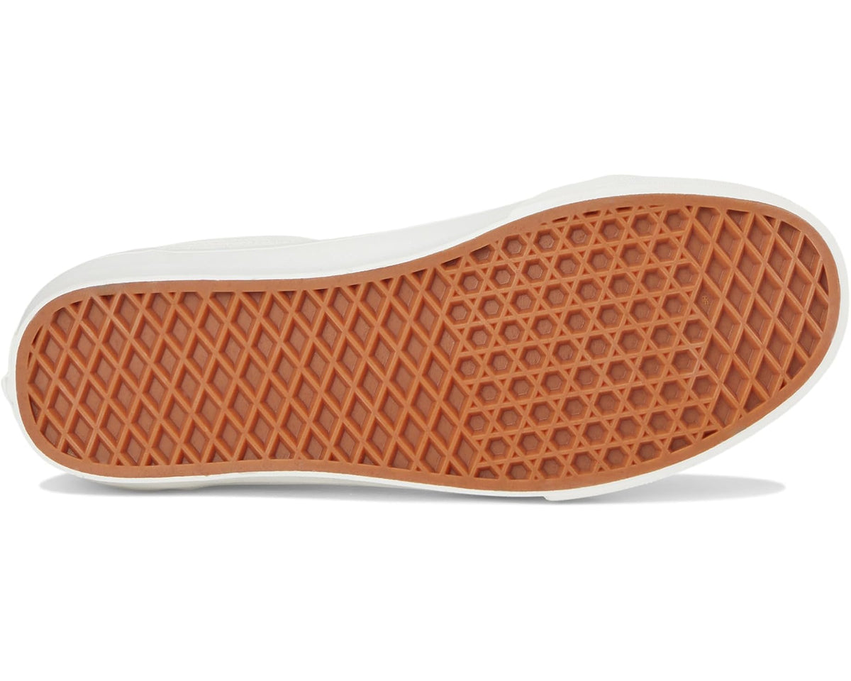 White Vans Old Skool V sneakers outsole with brown waffle tread