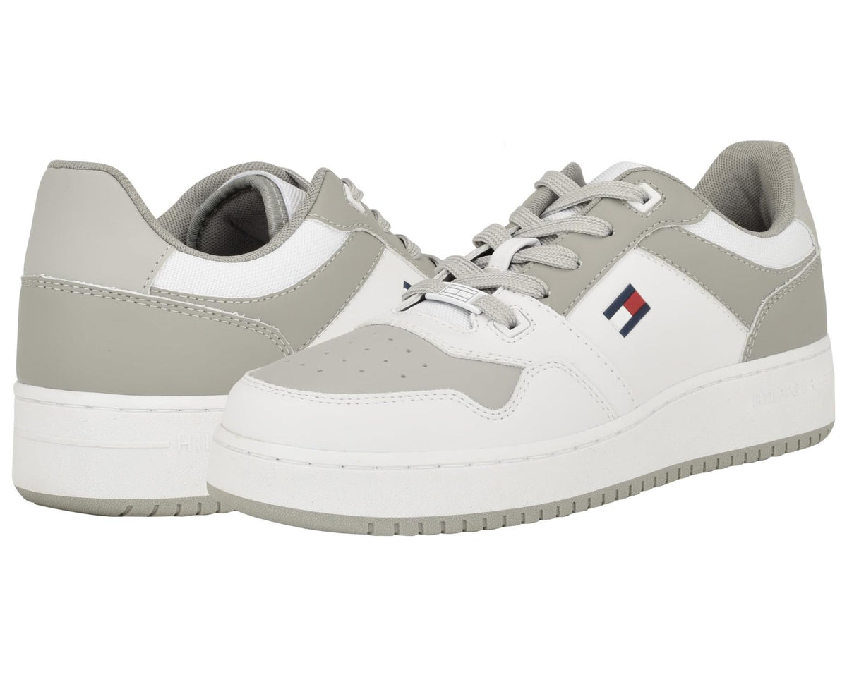 Men's Tommy Hilfiger Krane low-top sneakers in white and grey with lace-up design