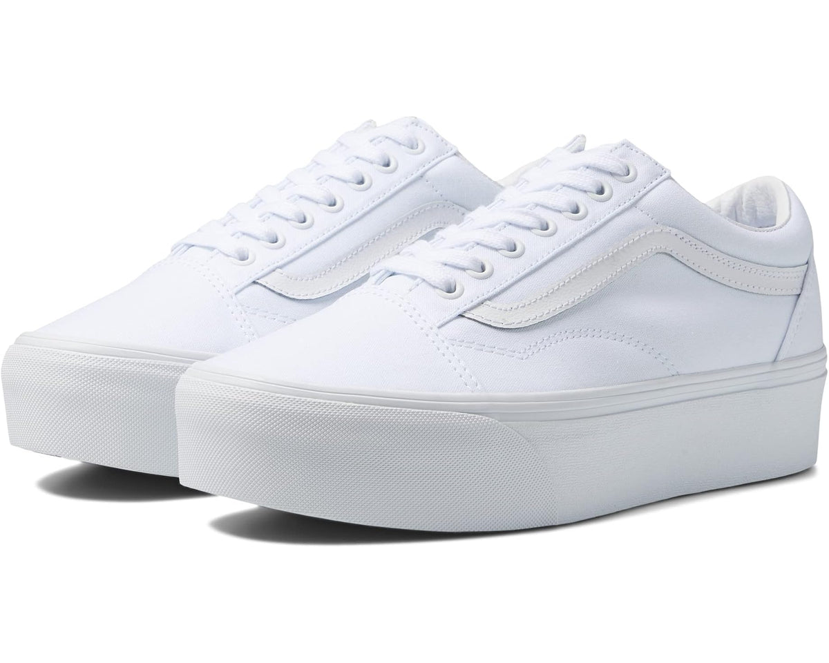 White Vans Old Skool Stackform low-top sneakers with lace-up eyelets