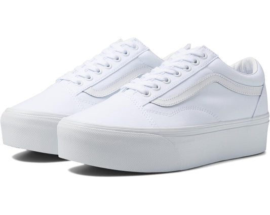 White Vans Old Skool Stackform low-top sneakers with lace-up eyelets
