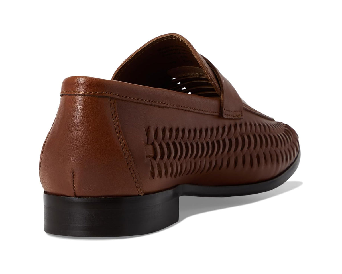 Men's ALDO Danilo tan loafer heel with stitched panel and woven upper