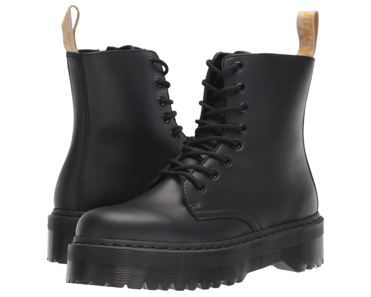 Dr. Martens Jadon II vegan black boots, lace-up with chunky platform sole