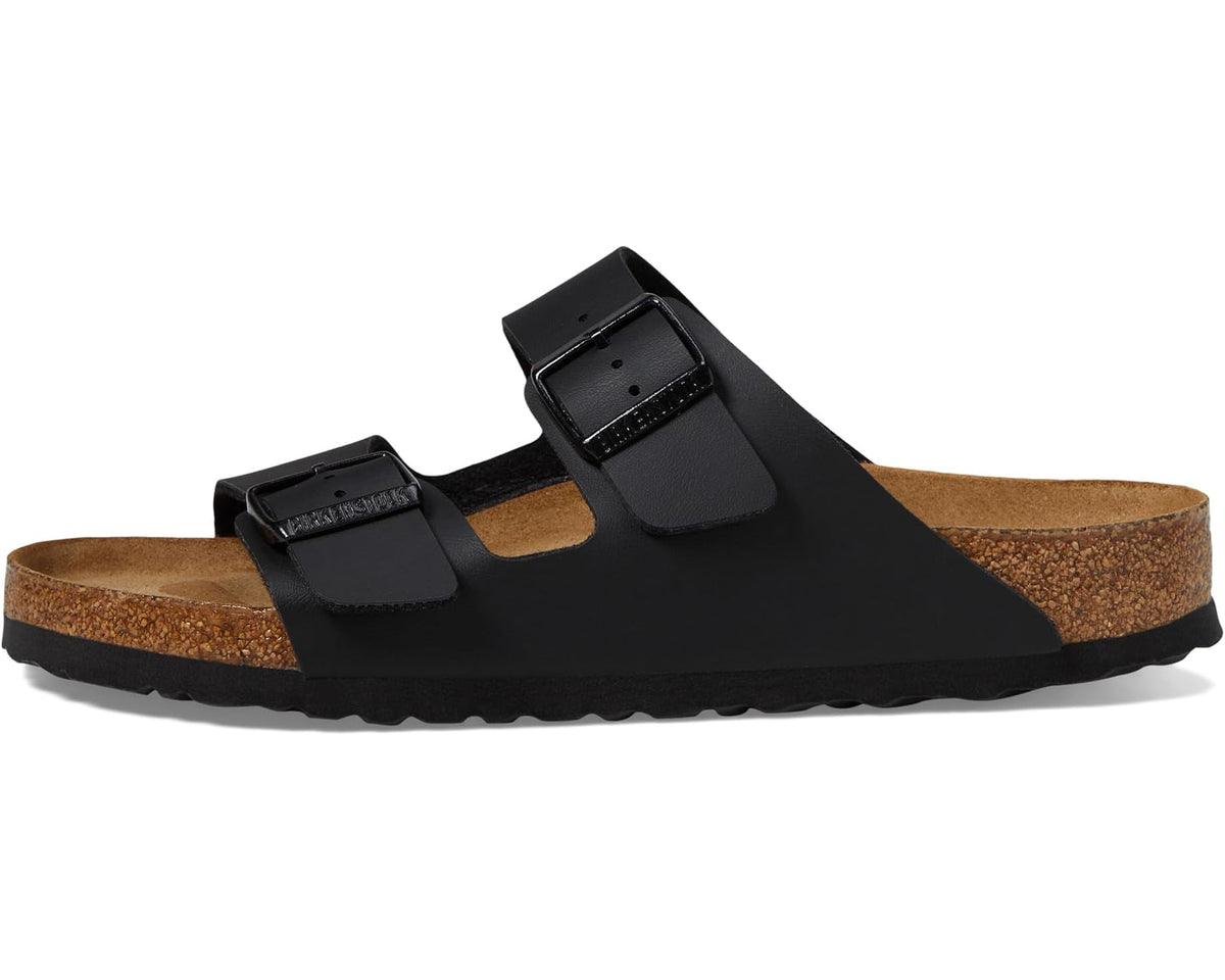 Black Birkenstock Arizona Soft Footbed sandal with two adjustable buckle straps
