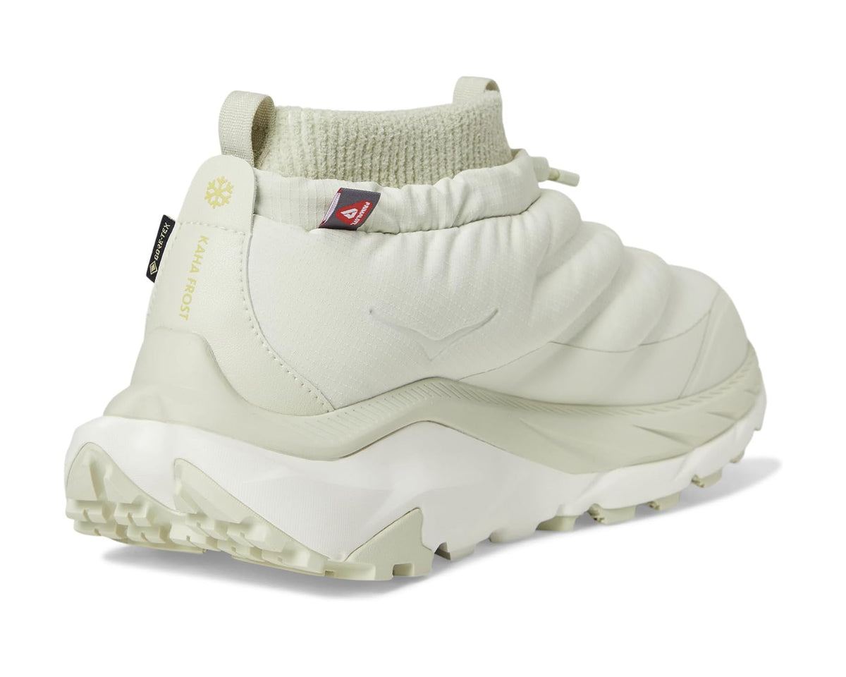Men's Hoka Kaha 2 Frost Moc GTX boot, white padded collar with trail grip outsole