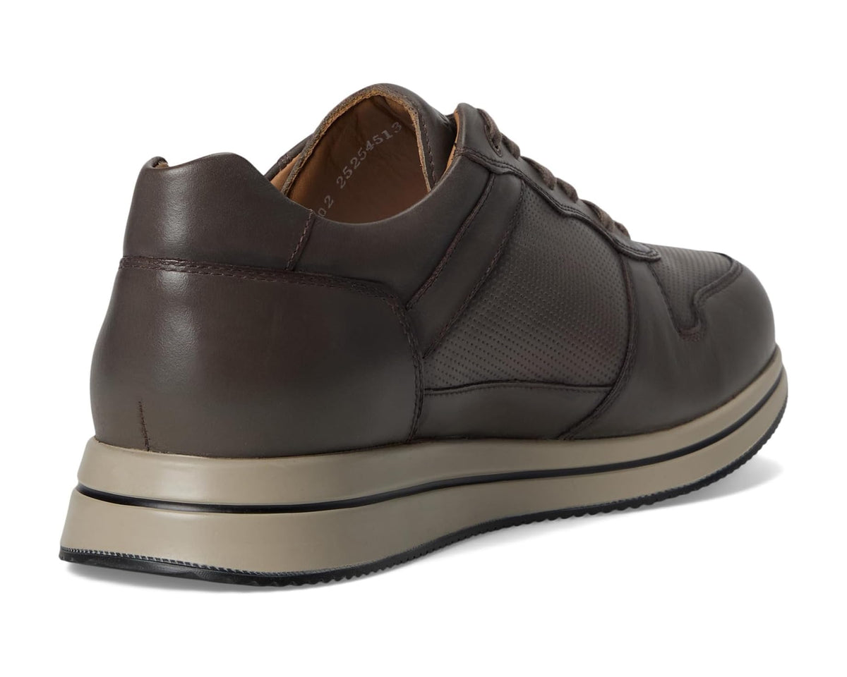 Mephisto Gerome men's leather lace-up sneaker heel and side profile