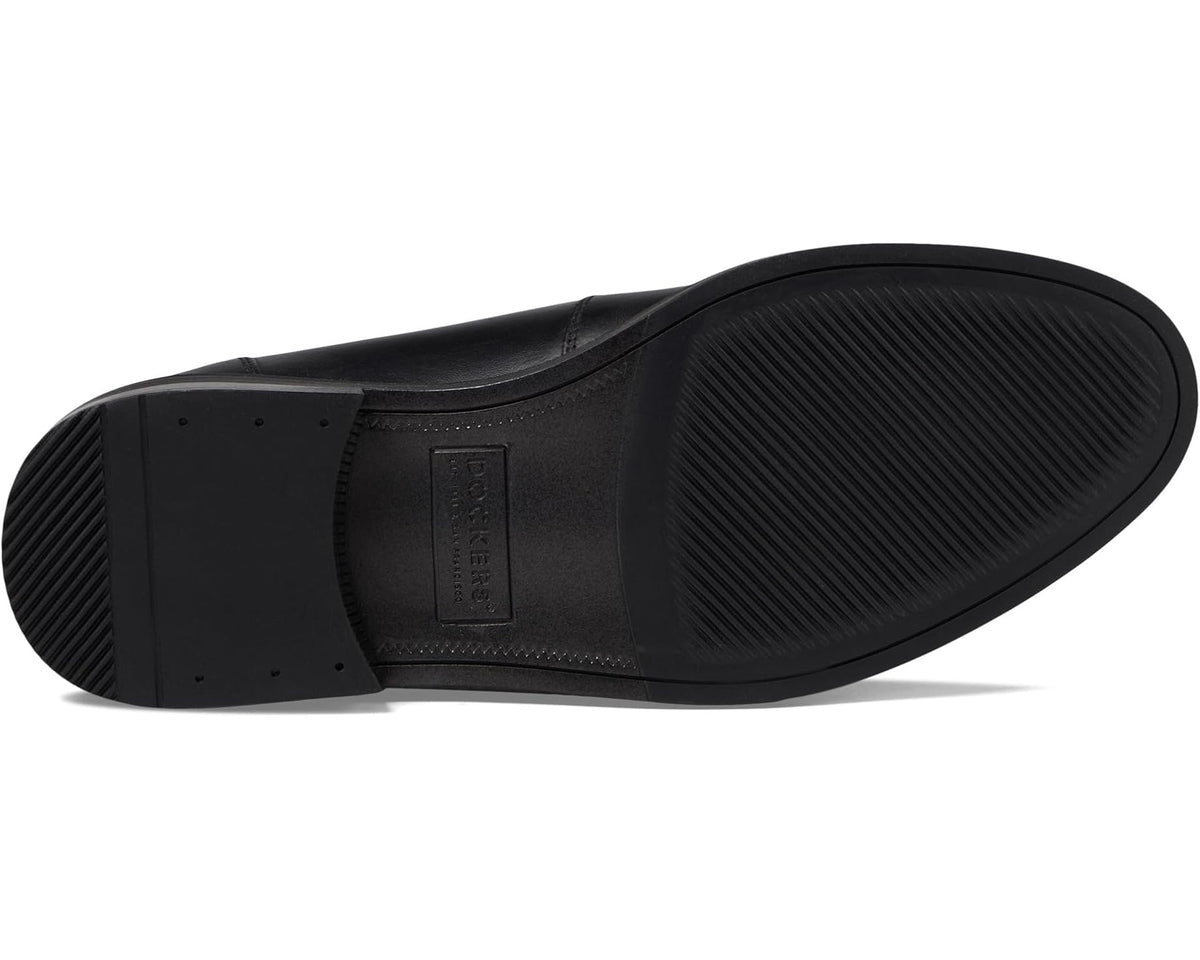 Black rubber outsole for slip-on loafer with textured tread