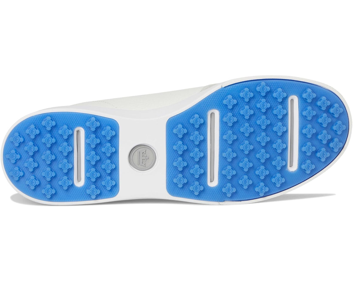 Men's leather hybrid course shoes, blue textured outsole tread pattern