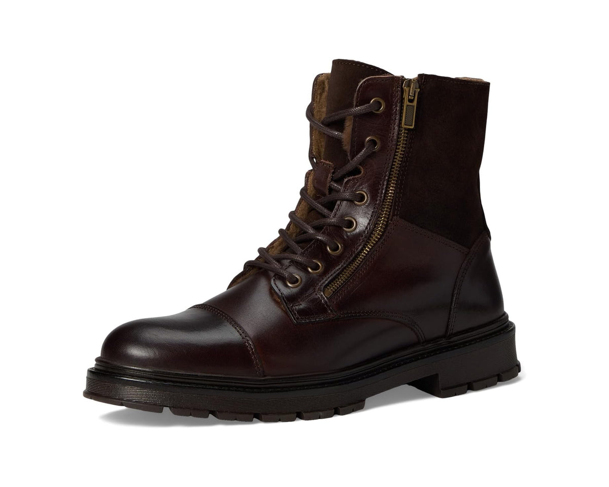 Men's ALDO Aaren-L brown leather lace-up ankle boots, full side view