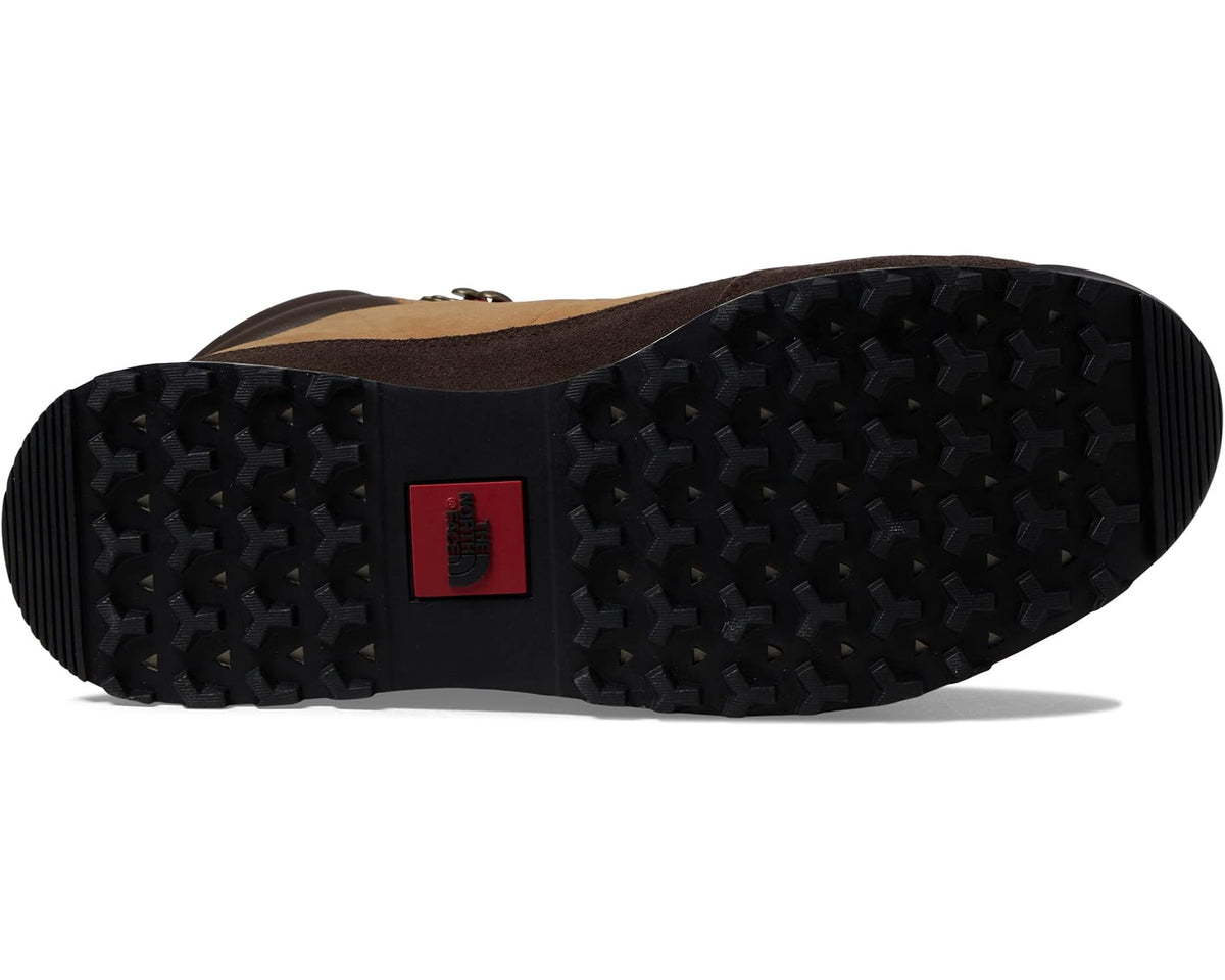 Boot sole and tread, dark rubber with red logo patch