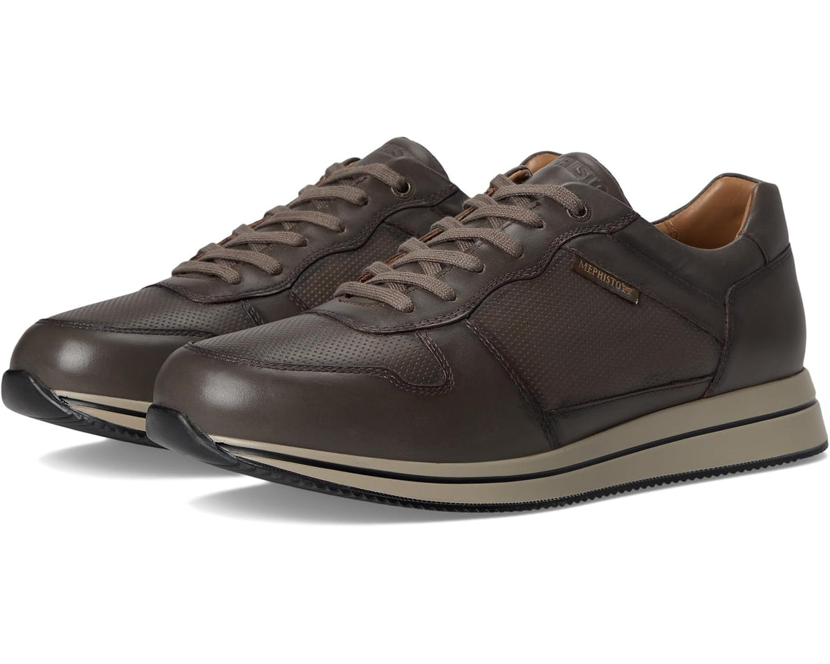 Mephisto Gerome men's lace-up sneakers in dark brown leather