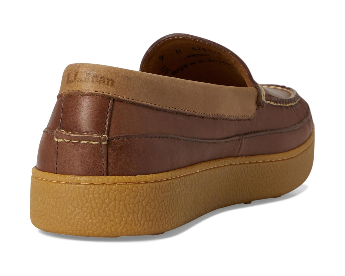 Hazelnut moc slippers with back seam and tan insole lining visible