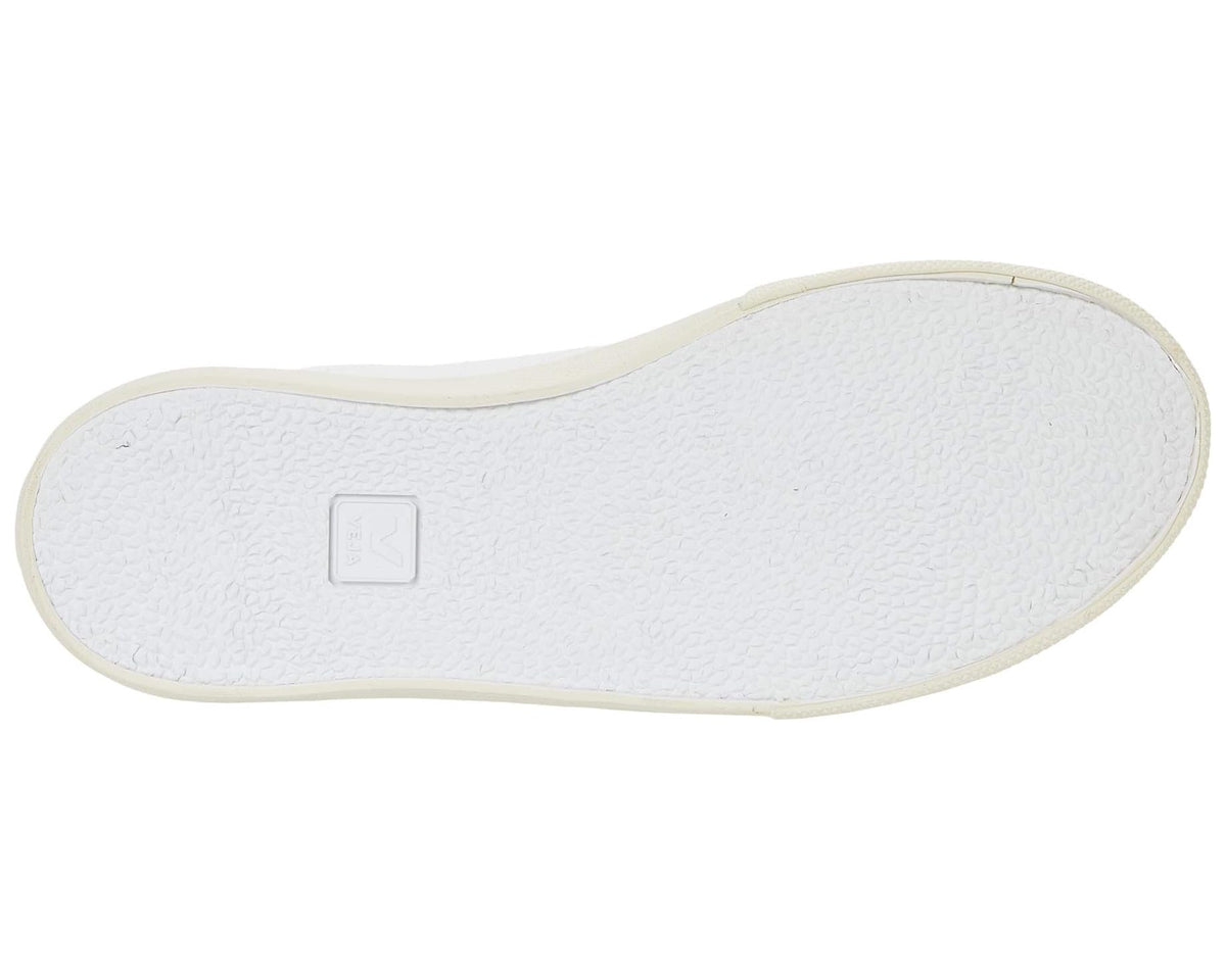 Men's VEJA Esplar Extra White sneaker outsole with textured white tread and light beige rim
