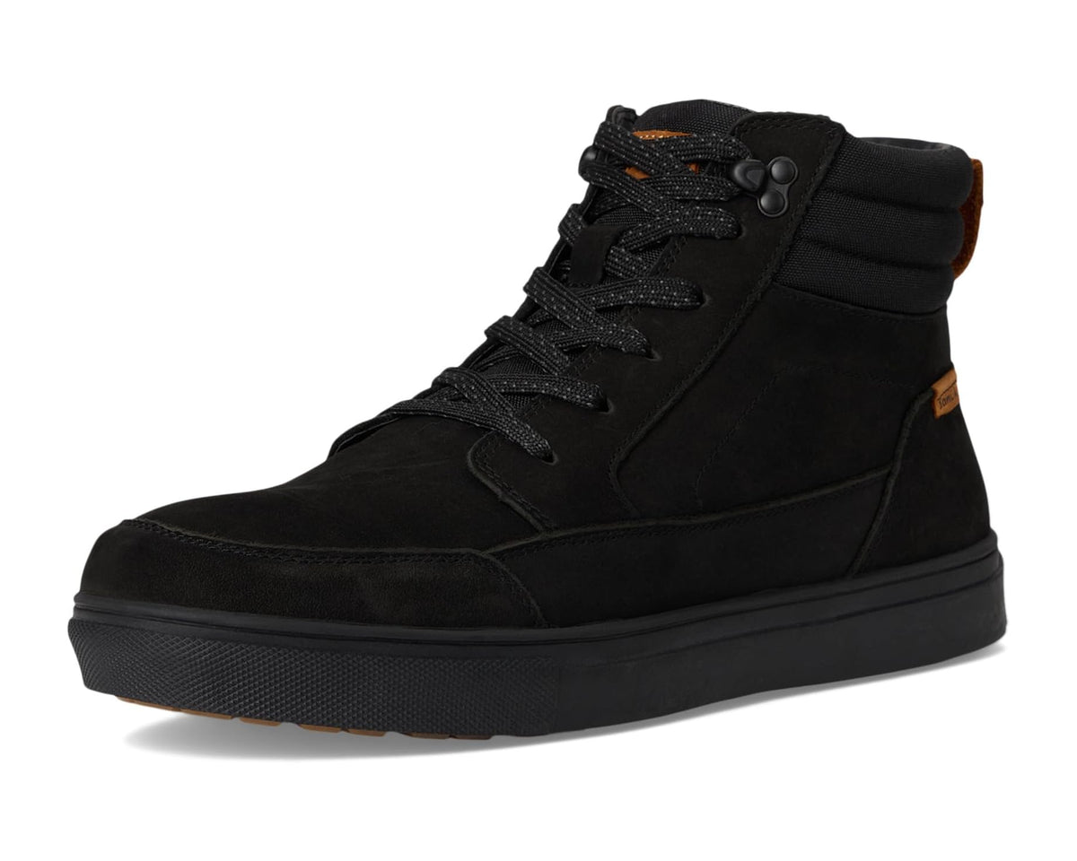 Sanuk black high-top lace-up casual shoes with orange accents
