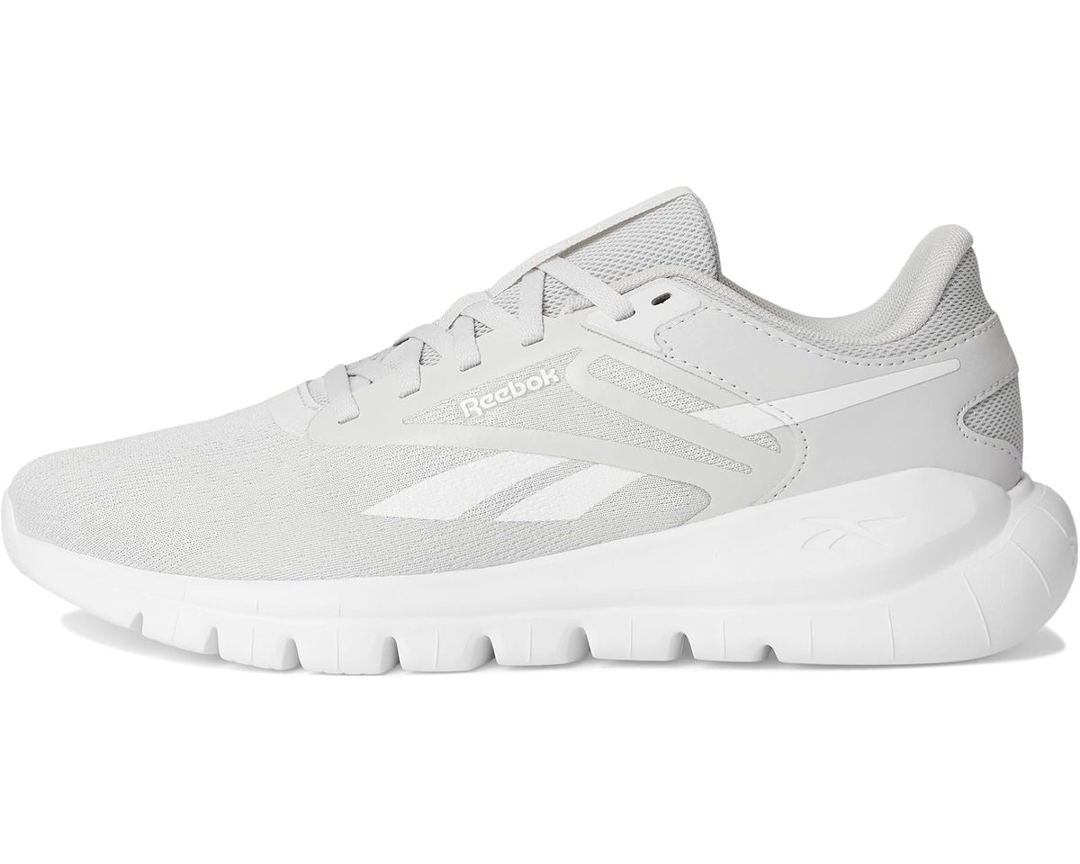 Men's Reebok Flex running shoe with light grey mesh upper and bold side logo
