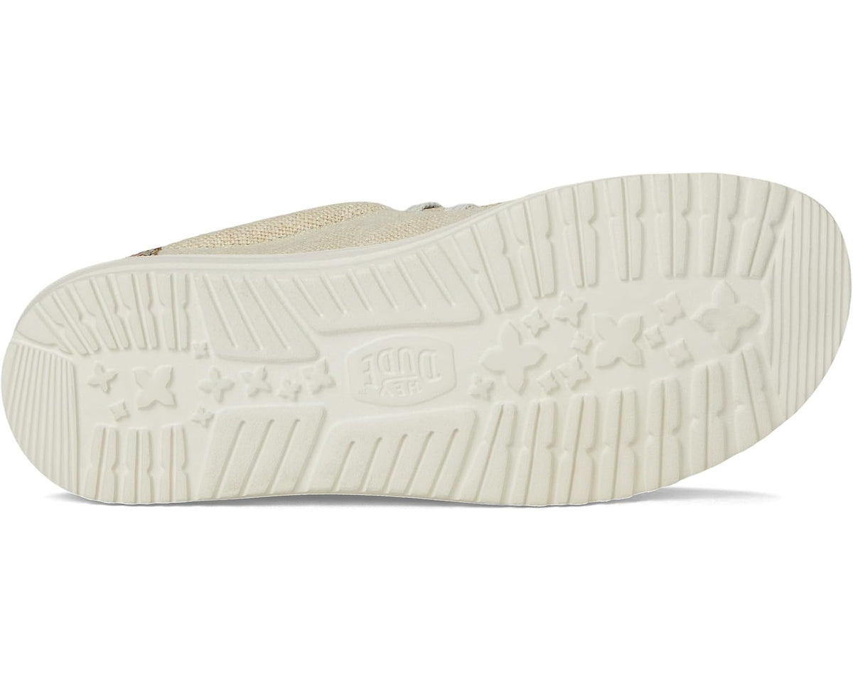 Men's slip-on shoe outsole with textured traction tread, light stone color