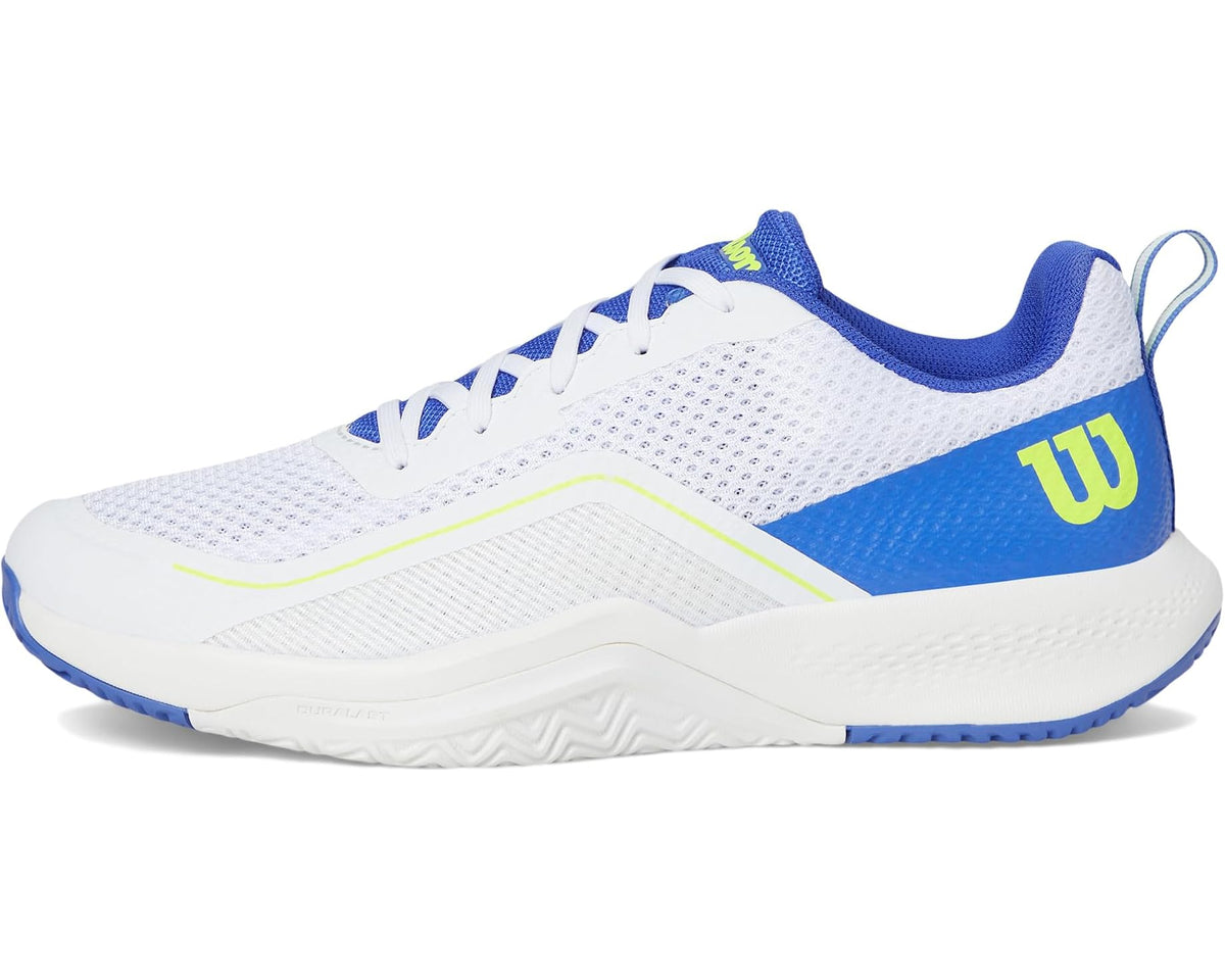 Men's blue and white mesh running shoes with lace-up and Wilson 'W' side logo