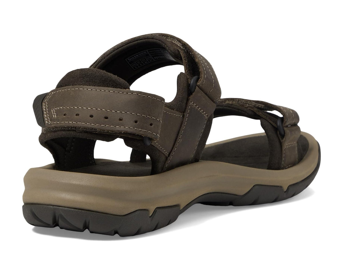 Men's Teva walnut sandals with cushioned footbed and adjustable heel strap