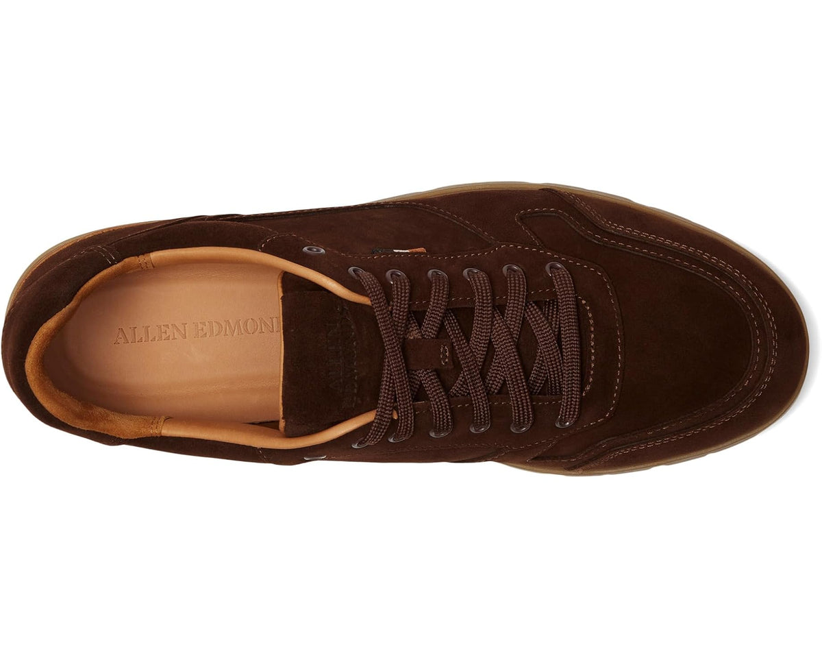 Men's Vail polo sneakers side view with brown laces and suede upper
