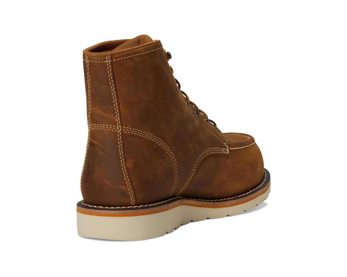 Light brown Carhartt waterproof boot with heel counter and lace-up shaft