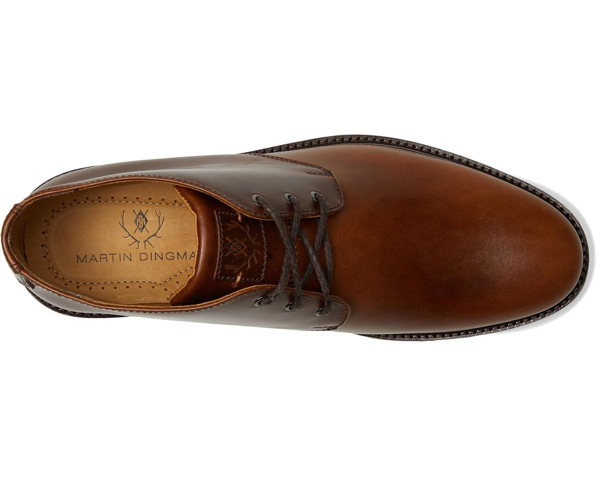 Men's Martin Dingman chukka boot with laces and round toe, cigar brown leather.