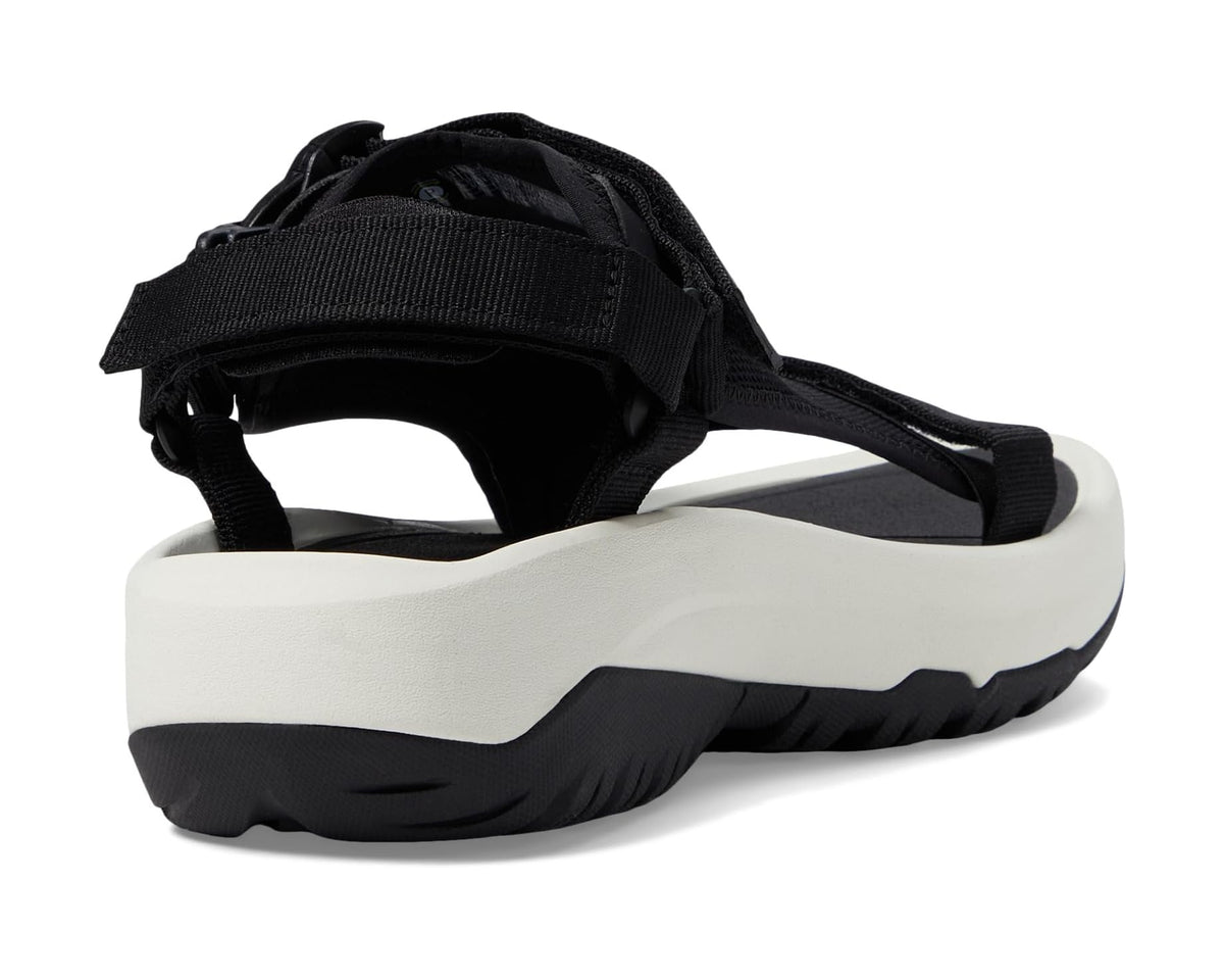 Teva unisex sandals, black heel strap with white midsole and cushioned sole