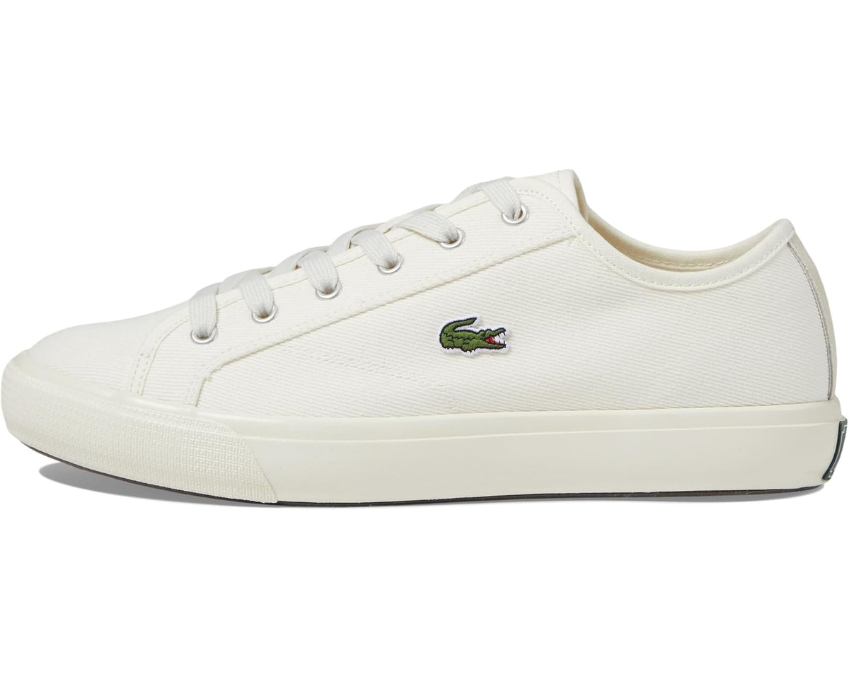 Lacoste Backcourt off-white low-top sneakers with embroidered crocodile logo on side