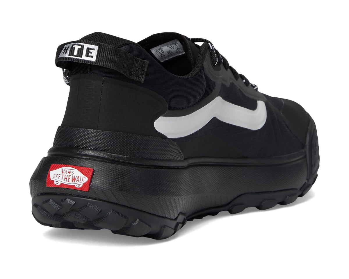Vans MTE Crosspath black sneaker back view with pull tab and red logo tag
